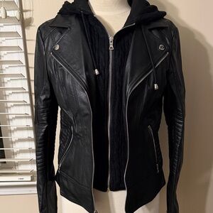 Guess Black Pleather Women's Jacket Size Medium